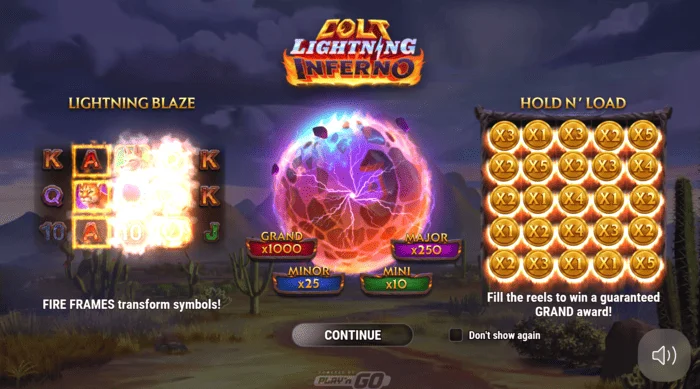 Colt Lightning Inferno startskærm